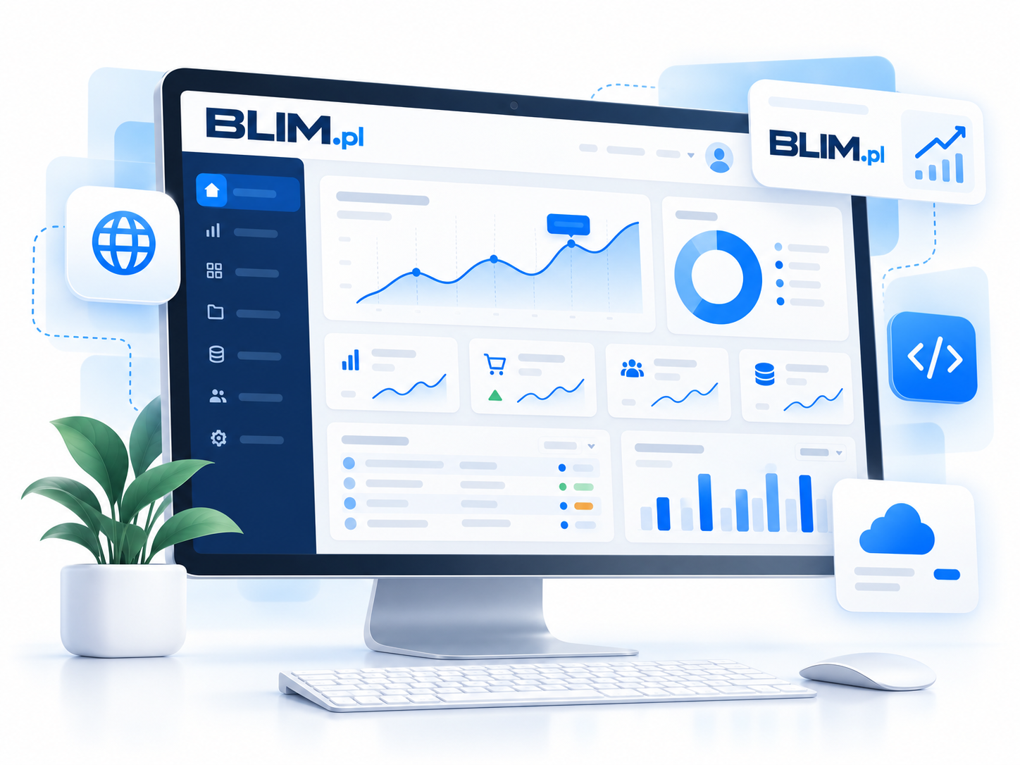 Dashboard of a business web application