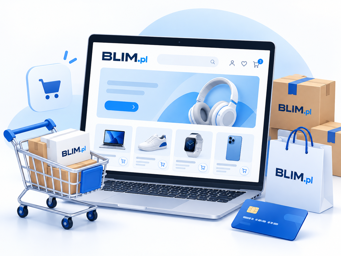 Online store with shopping cart